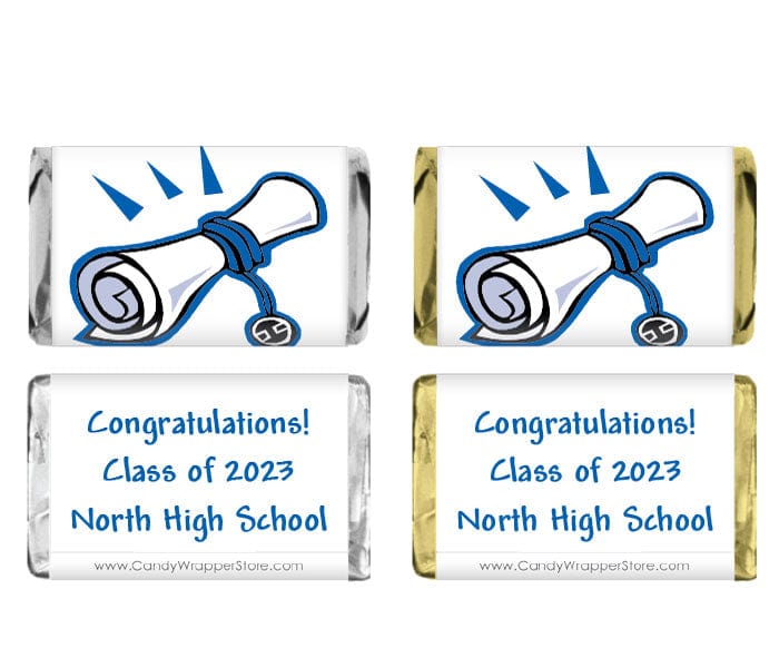 GRAD108 - Miniature Graduation Scroll Candy Bar Wrappers Miniature Graduation Scroll Candy Bar Wrappers Candy Wrappers GRAD208