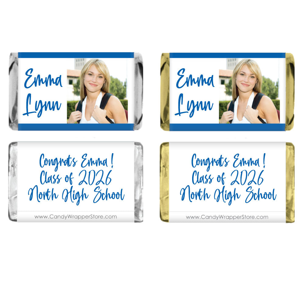 GRAD111 - Miniature Graduation Photo Wrapper Graduation candy bar wrapper with photo for Hershey's mini Candy Wrappers GRAD211