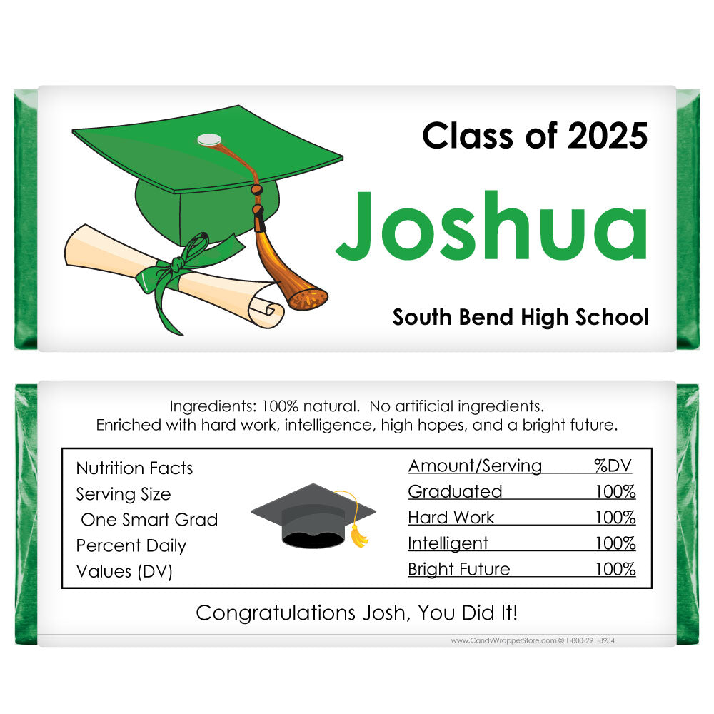 GRAD210 - Graduation Hat Candy Bar Wrapper Graduation Hat Candy Bar Wrapper Candy Wrappers GRAD210