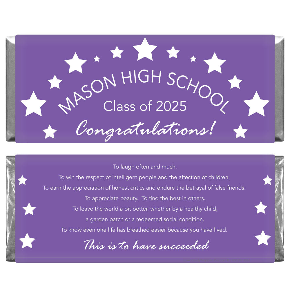 GRAD216 - Stars Graduation Candy Bar Wrapper Stars Graduation Candy Bar Wrapper Candy Wrappers GRAD216