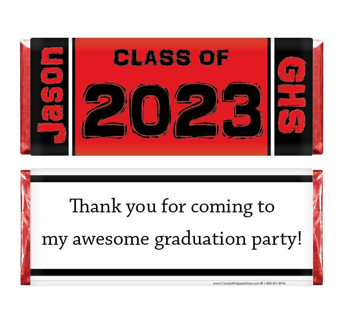 Graduation Candy Bar Wrappers, White & Gold