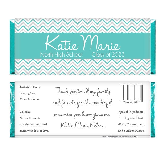 GRAD223 - Chevron Graduation Candy Bar Wrapper Chevron Pattern Graduation 1.55 oz Hersheys Candy Bar Wrappers Candy Wrappers GRAD223