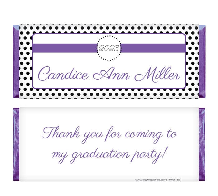 GRAD226 - Petite Dots Graduation Candy Bar Wrapper Petite Dots Graduation Hershey's Candy Bar Wrappers Candy Wrappers grad226