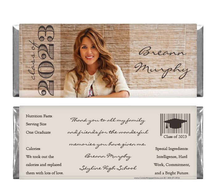 GRAD237PHOTO - Graduation Full Front Photo Candy Bar Wrappers Graduation Full Front Photo Candy Bar Wrappers Candy Wrappers GRAD237