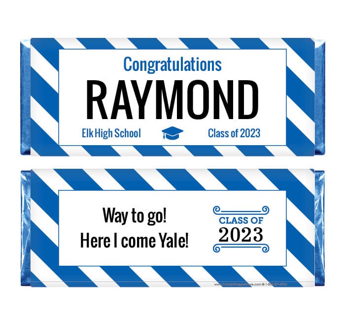 GRAD238 - Thick Stripes Graduation Candy Bar Wrappers Thick Stripes Graduation Candy Bar Wrappers Candy Wrappers GRAD238