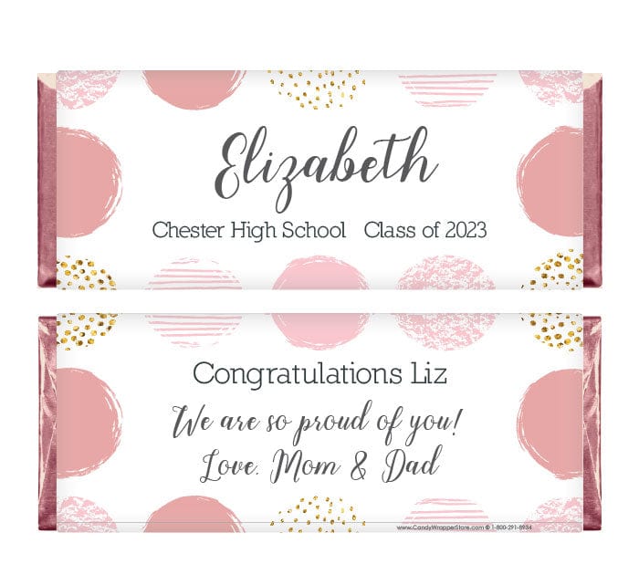 GRAD255 - Glitter and Texture Circles Graduation Candy Bar Wrappers Glitter and Texture Circles Graduation Candy Bar Wrappers Candy Wrappers GRAD255