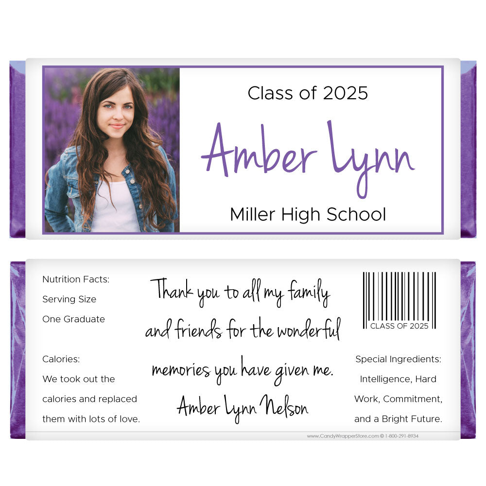 GRAD402 - Graduation Photo Candy Bar Wrappers Graduation Photo Candy Bar Wrappers Party Favors GRAD402