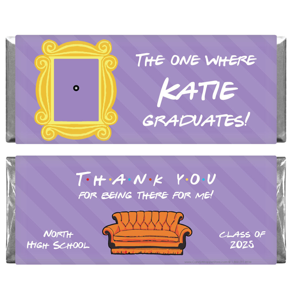 GRAD435 - The One Where Friends Theme Graduation Candy Bar Wrapper The One Where Friends Theme Graduation Candy Bar Wrapper Party Favors grad435