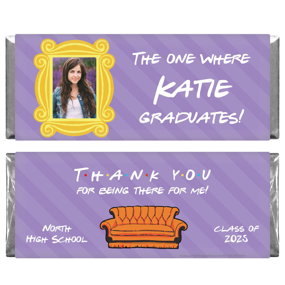 GRAD435photo - The One Where Friends Theme Photo Graduation Candy Bar Wrapper The One Where Friends Theme Photo Graduation Candy Bar Wrapper Party Favors grad435