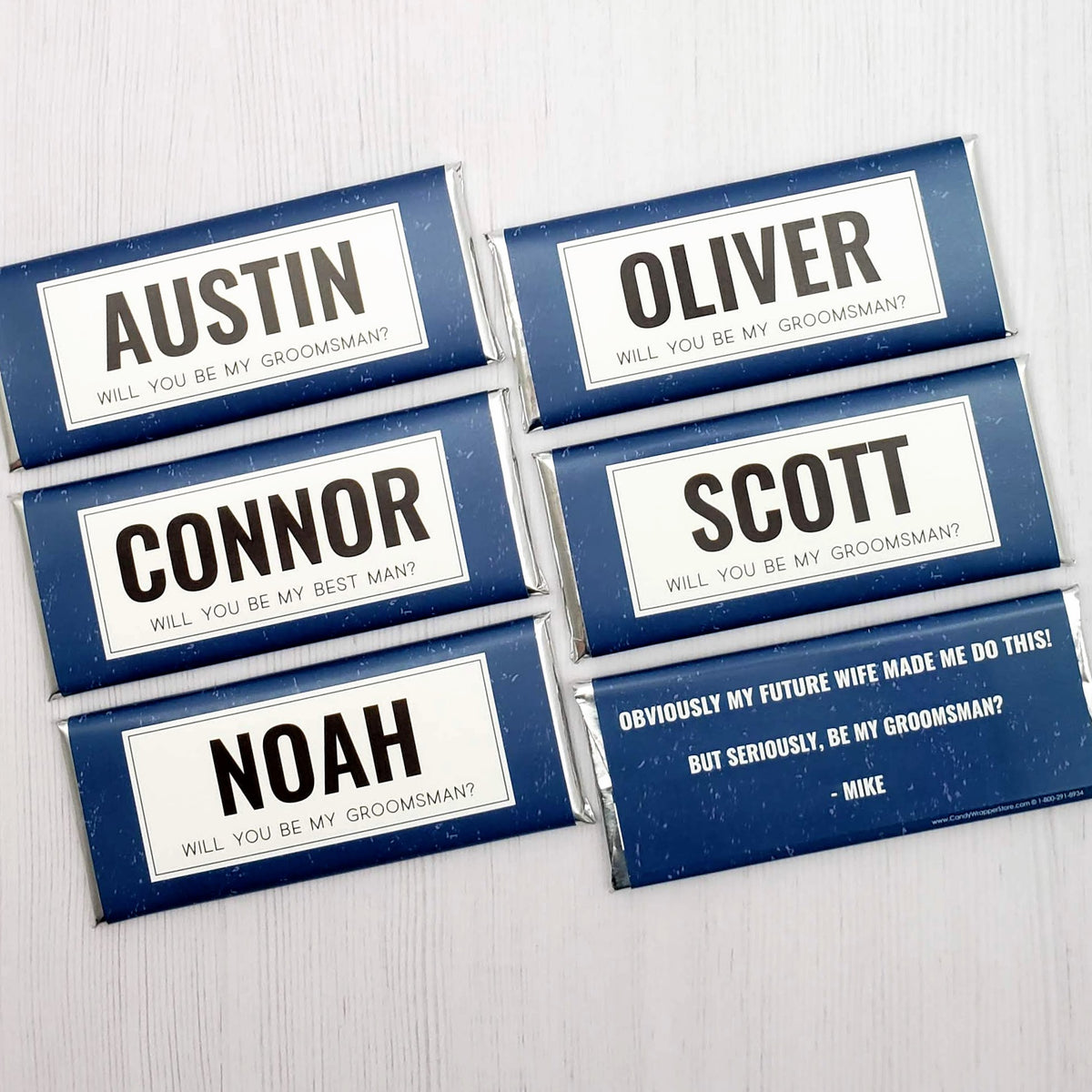 GROOM200 - Will you be my Best Man-Groomsman Personalized Candy Bar Wrapper