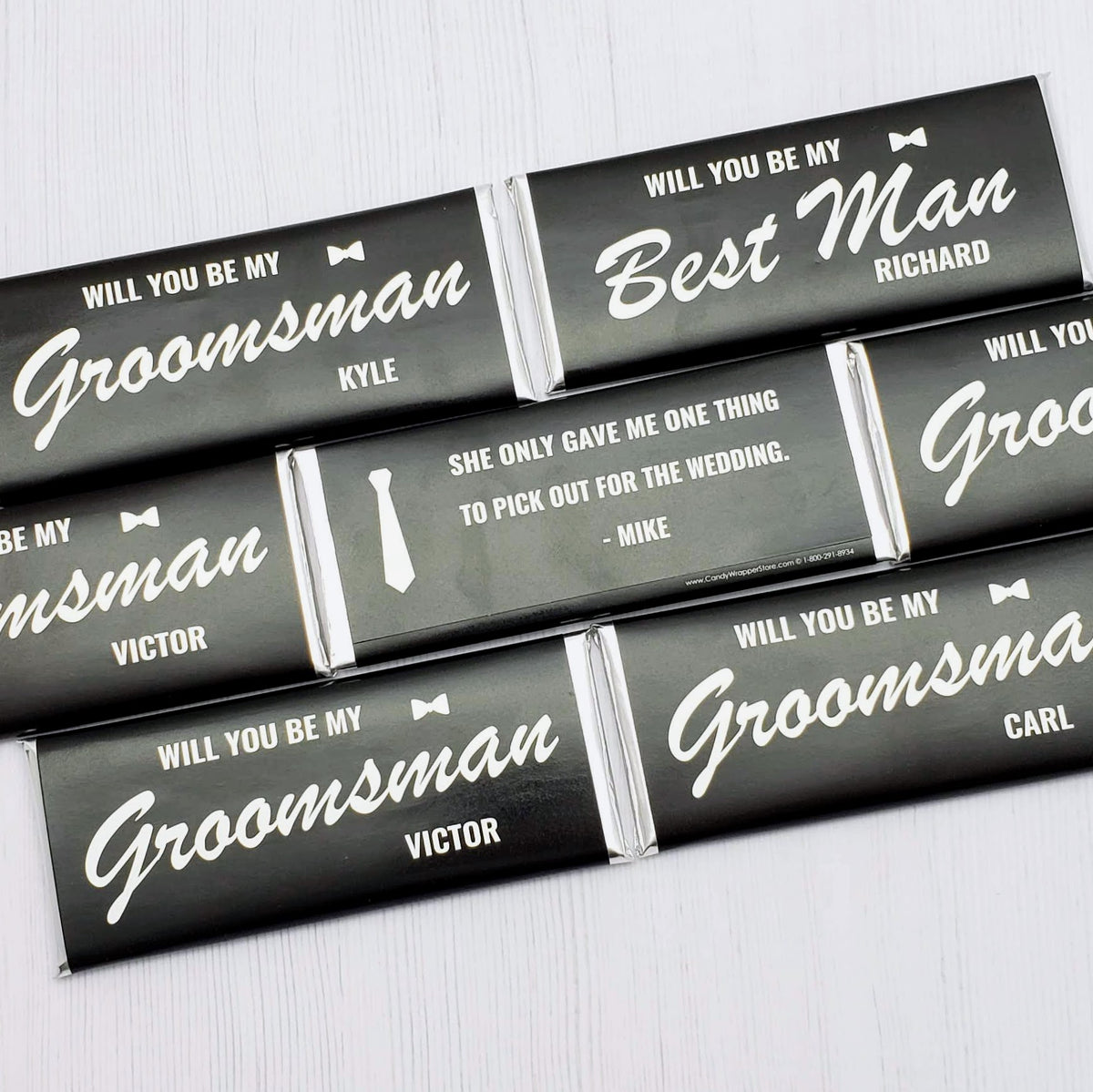 GROOM201 - Will you be my Best Man-Groomsman Personalized Candy Bar Wrapper