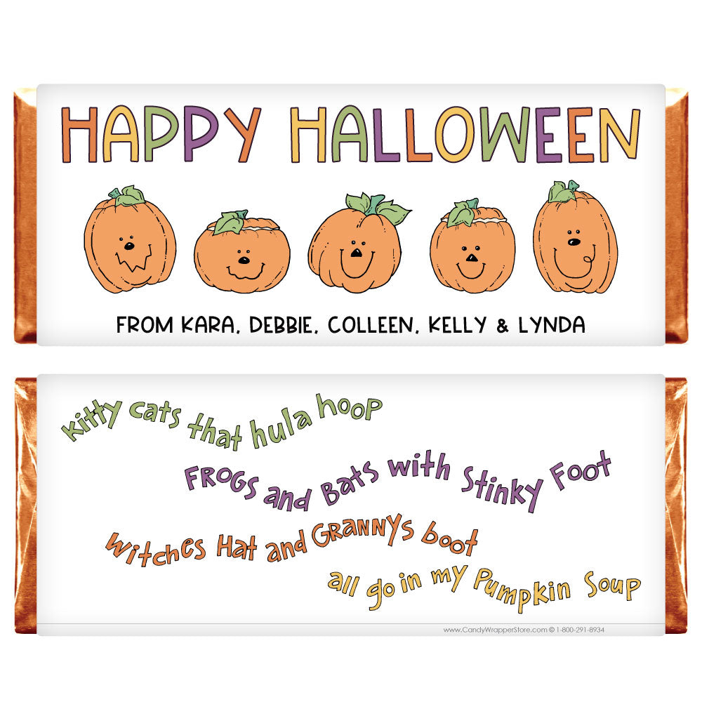HAL206 - Cute Pumpkins Halloween Candy Wrapper Cute Pumpkins Halloween Candy Wrapper Party Supplies HAL206
