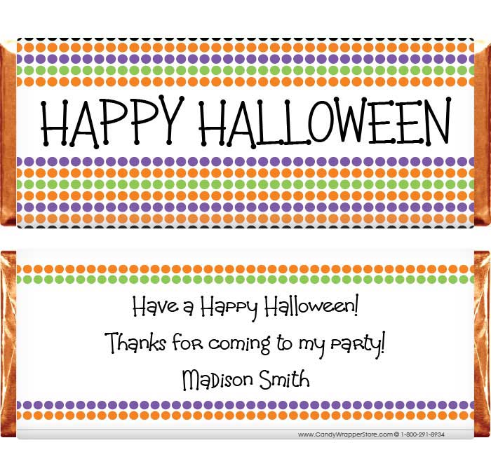 HAL210 - Dotty Halloween Regular Size Wrapper Dotty Halloween Regular Size Wrapper Party Supplies HAL210