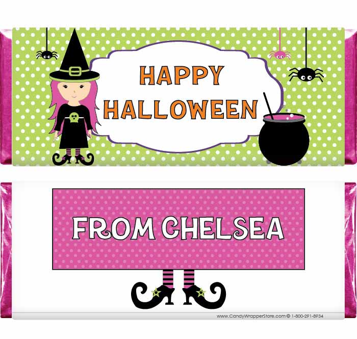 HAL213 - Witch Girl Halloween Regular Size Wrapper Witch Girl Halloween Regular Size Wrapper Party Supplies HAL213