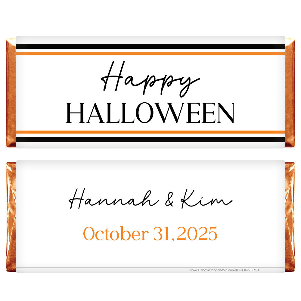HAL226 - Simple Lines Happy Halloween Candy Wrapper Simple Lines Happy Halloween Candy Wrapper Party Supplies HAL226