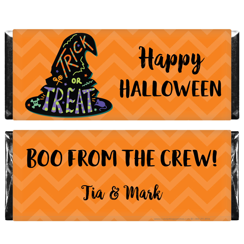 HAL230 - Happy Halloween Witches Hat Candy Bar Wrapper Happy Halloween Witches Hat Candy Bar Wrapper Party Supplies HAL230