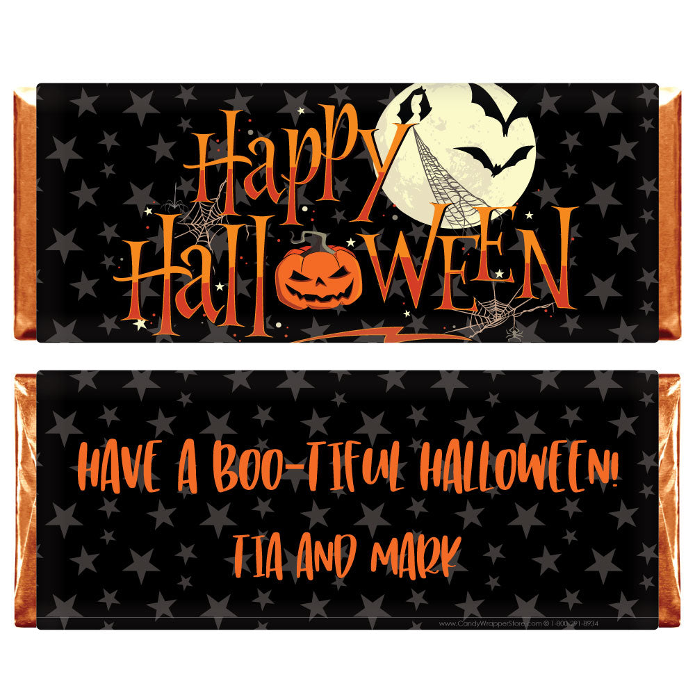 HAL232 - Happy Halloween Spooky Starry Night Candy Bar Wrapper Happy Halloween Spooky Starry Night Candy Bar Wrapper Party Supplies HAL232
