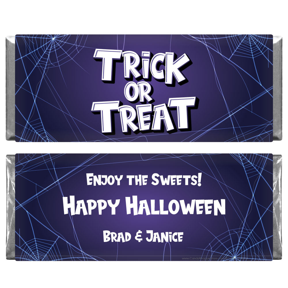 HAL235 - Purple Spiderwebs Halloween Candy Bar Wrapper Purple Spiderwebs Halloween Candy Bar Wrapper Party Supplies HAL235