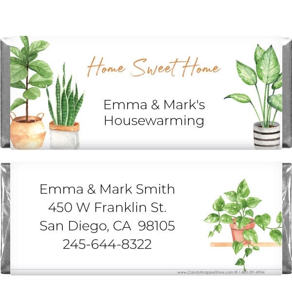 HOUSE 202 - Housewarming Plants New Home Candy Bar Wrapper Housewarming Plants New Home Candy Bar Wrapper Party Supplies Candy Wrapper Store