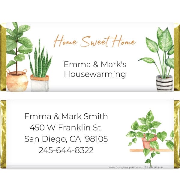 HOUSE 202 - Housewarming Plants New Home Candy Bar Wrapper Housewarming Plants New Home Candy Bar Wrapper Party Supplies Candy Wrapper Store