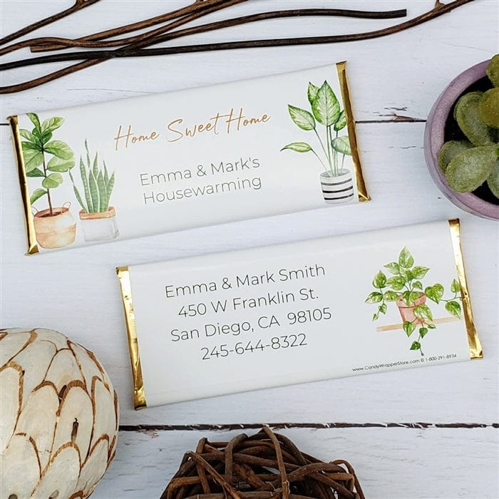 HOUSE 202 - Housewarming Plants New Home Candy Bar Wrapper Housewarming Plants New Home Candy Bar Wrapper Party Supplies Candy Wrapper Store