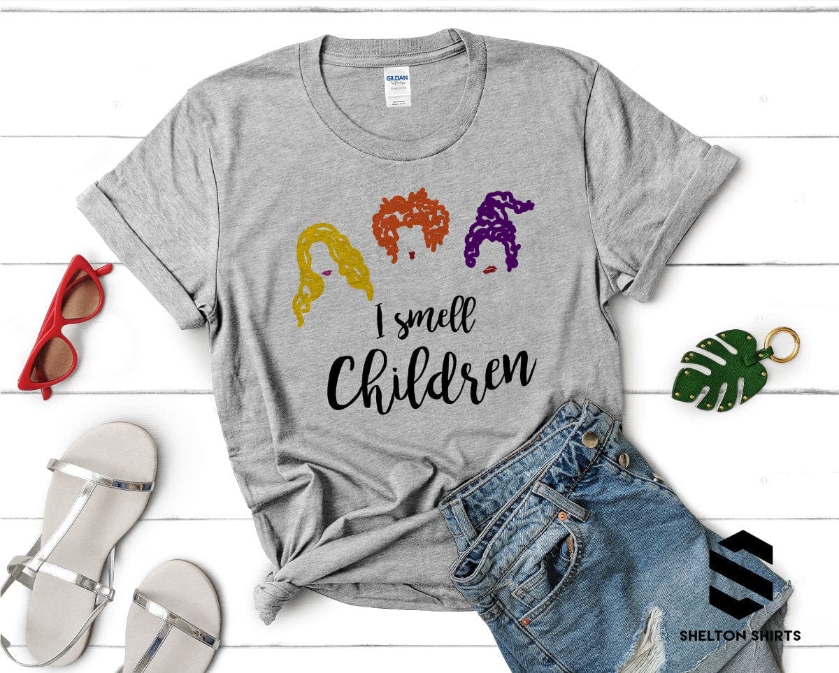 I Smell Children Hocus Pocus Halloween Grey Unisex T-Shirt HAL233
