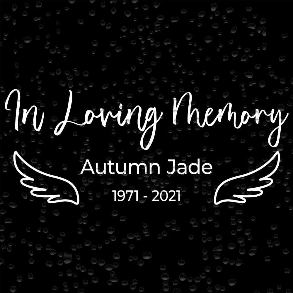 In Loving Memory with Wings Personalized Memorial Vinyl Car Decal Sticker Candy Wrapper Store