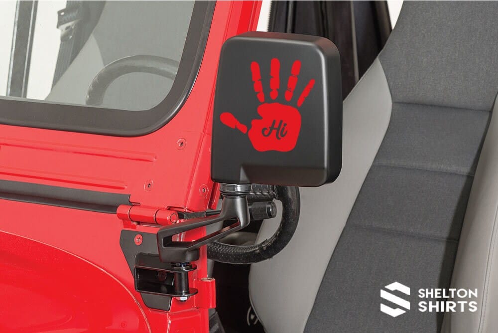 Jeep Wave Vinyl Decal Sticker for Jeep Side Mirror or Back Window- Jeep Hi Hand Decal Candy Wrapper Store