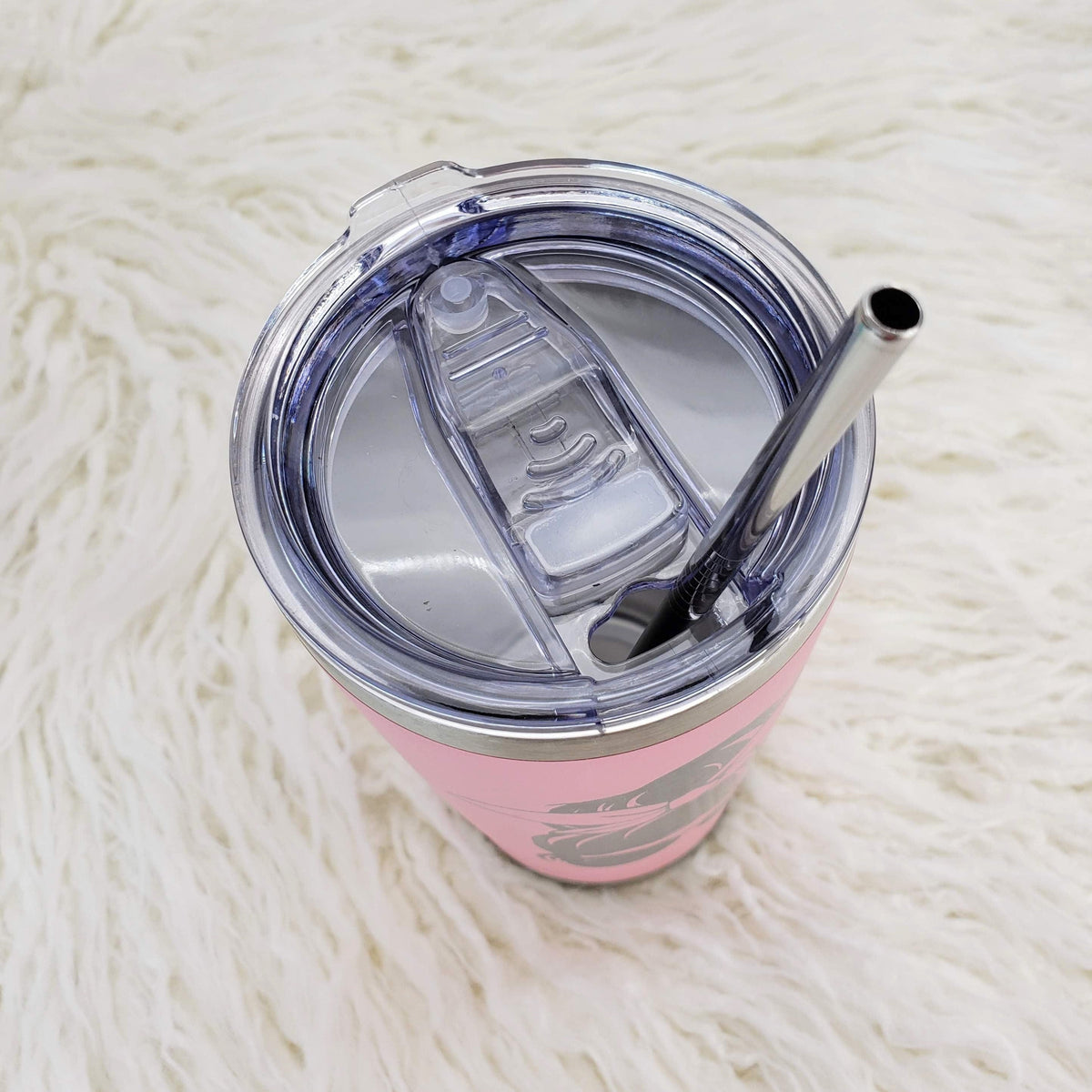 Laser Engraved Logo Tumbler with your name on the back - 20oz Hot Tumbler with Silver Stainless Straw Mugs Candy Wrapper Store