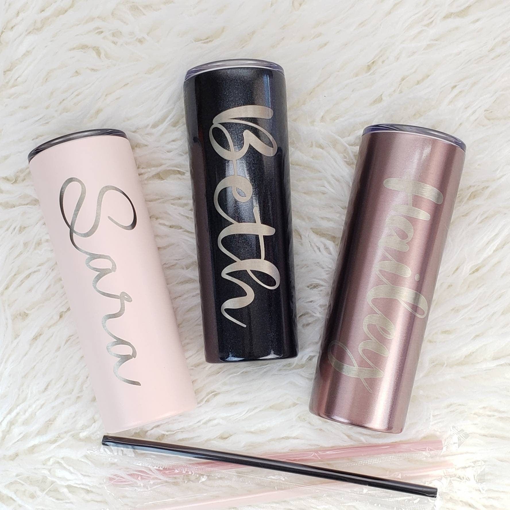 Laser Engraved Tumbler with Your Choice of Script Font
