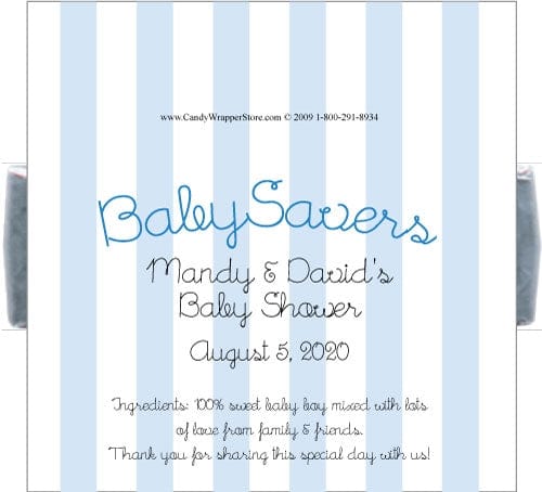LBS901 - Baby Shower Boy Lifesaver Wrapper Baby Shower Boy Lifesaver Wrapper Baby & Toddler Candy Wrapper Store