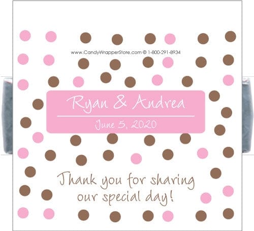 LWA250 - Wedding Chocolate and Pink Polka Dots Lifesaver Wrapper Wedding Chocolate and Pink Polka Dots Lifesaver Wrapper Lifesavers Wrapper wa250