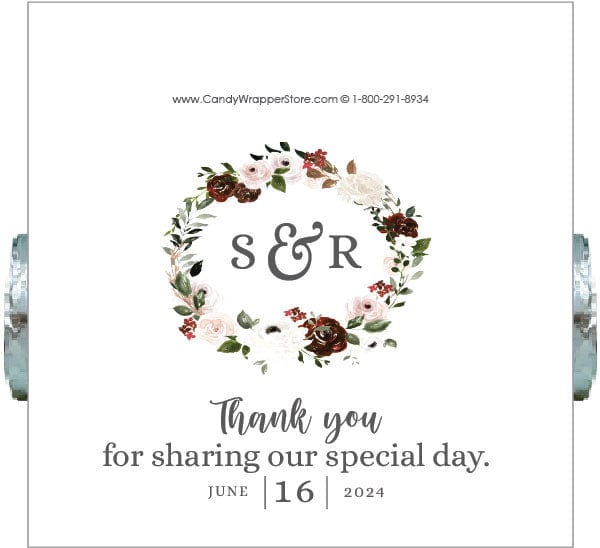 LWA473 - Rustic Wreath Wedding Lifesavers Wrapper Rustic Wreath Wedding Lifesavers Wrapper Lifesavers Wrapper wa473
