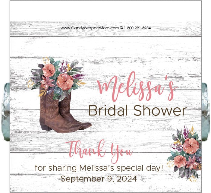 LWS346 - Floral Boots Bridal Shower Lifesavers Wrapper Floral Boots Bridal Shower Lifesavers Wrapper Lifesavers Wrapper ws346