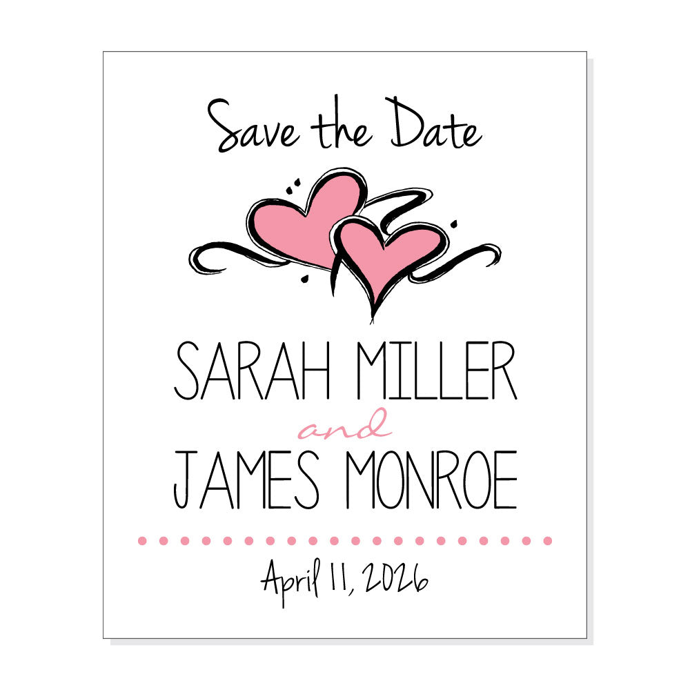 MAG1xl - Wedding Double Hearts Save the Date Magnet Wedding Double Hearts Save the Date Magnet Candy Wrapper Store