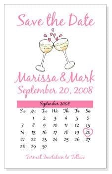 MAGL4 - Save the Date Champagne Glasses Wedding Magnets Save the Date Champagne Glasses Wedding Magnets Candy Wrapper Store