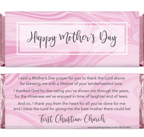MD202 - Mother's Day Marble Swirl Candy Bar Wrappers Mother's Day Scroll Floral Candy Wrappers md202