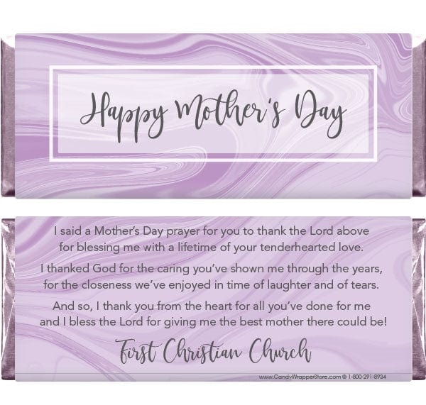 MD202 - Mother's Day Marble Swirl Candy Bar Wrappers Mother's Day Scroll Floral Candy Wrappers md202