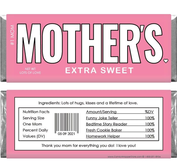 MD210 - Mother's Extra Sweet Personalized Candy Bar Wrappers Mother's Extra Sweet Personalized Candy Bar Wrappers md210