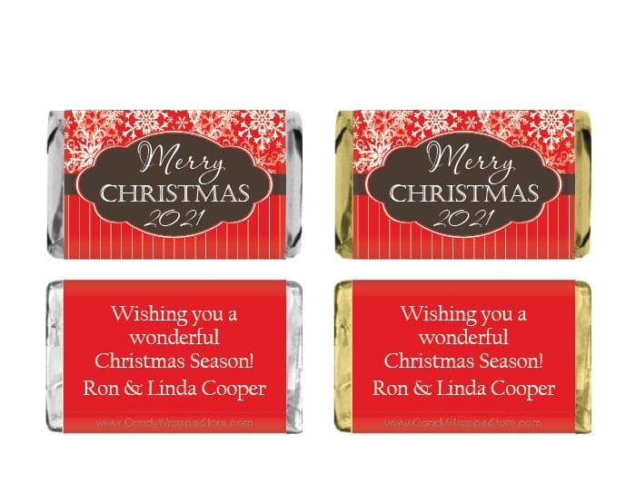 Merry Christmas Miniature Candy Wrappers Merry Christmas Miniature Candy Wrappers XMAS221