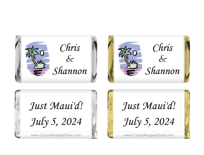 MINI115 - Just Maui'd Wedding Miniature Candy Wrapper Just Maui'd Wedding Miniature Hershey's Candy Bar Wrapper Miniature Size Wrapper Candy Wrapper Store