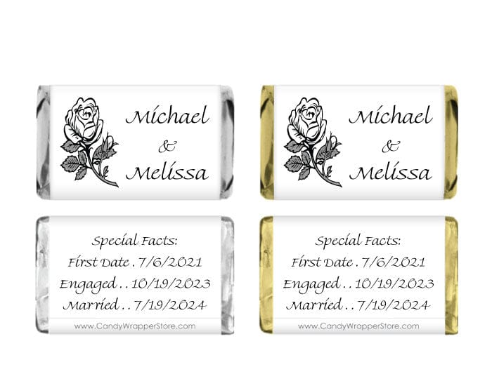 MINI117 Miniature Wedding Candy Bar Wrappers Miniature Size Wrapper Candy Wrapper Store