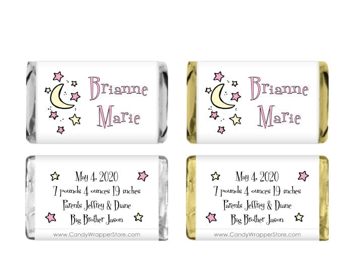 MINI207G Miniature Girl Birth Announcement Candy Bar Wrappers BAG207