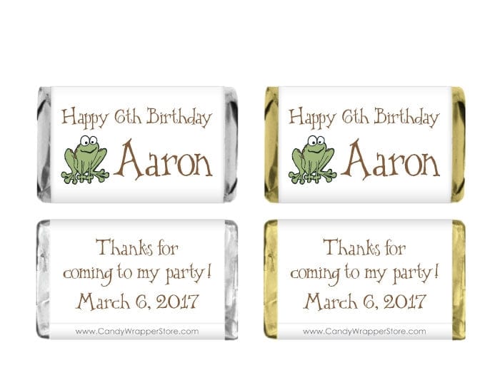 MINI304 Miniature Frog Birthday Candy Bar Wrappers Party Favors Candy Wrapper Store