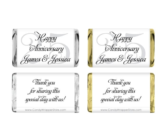 MINIANN104 - Anniversary Miniature Candy Bar Wrapper Anniversary Miniature Candy Bar Wrapper Party Favors ANN104