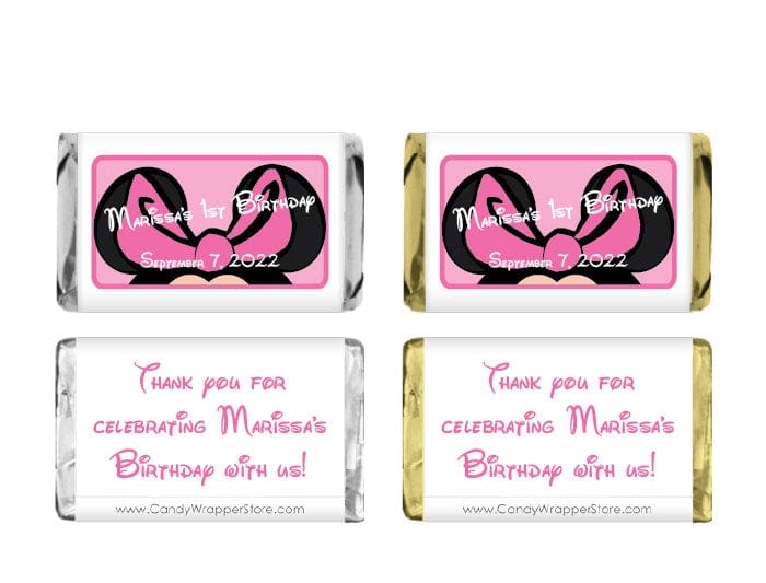 MINIBD223 - Miniature Minnie Mouse Birthday Candy Wrappers Miniature Minnie Mouse Birthday Candy Wrappers Party Favors BD223