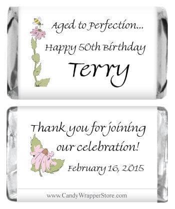 MINIBD234 - Miniature Aged to Perfection Candy Wrapper Miniature Aged to Perfection Birthday Candy Bar Wrappers Party Favors BD234