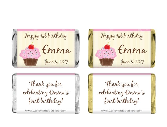 MINIBD238 - Miniature Cupcake Candy Bar Wrappers Miniature Cupcake Candy Bar Wrappers Party Favors BD238