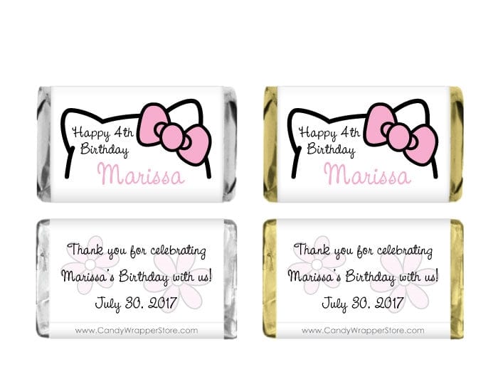 MINIBD314 - Sweet Kitty Miniature Birthday Candy Bar Wrapper Sweet Kitty Miniature Birthday Candy Bar Wrapper Party Favors BD314