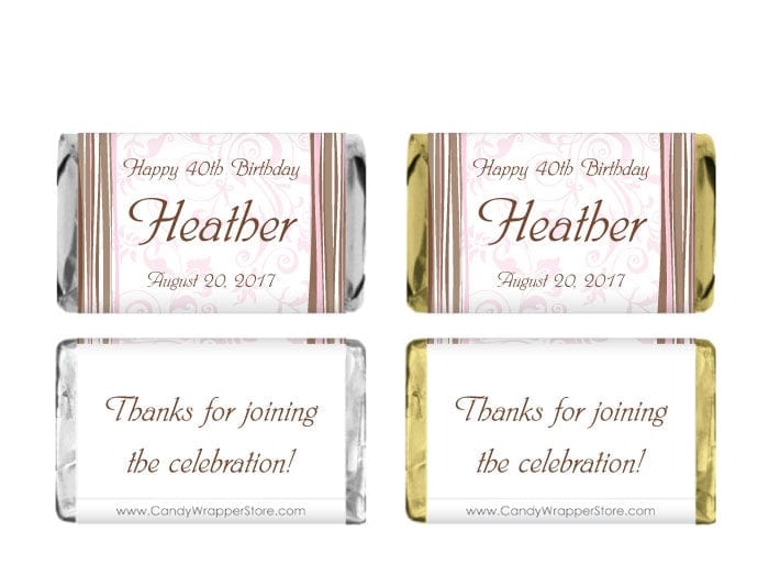 MINIBD333 - Miniature Birthday Wavy Stripes Candy Bar Wrapper Miniature Birthday Wavy Stripes Candy Bar Wrapper Party Favors BD333
